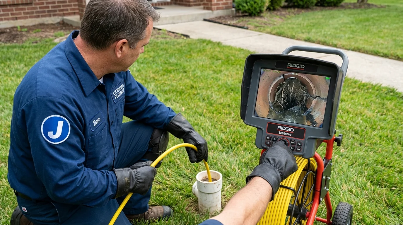 Sewer camera inspection being performed by Johns Plumbing LLC in Ringling